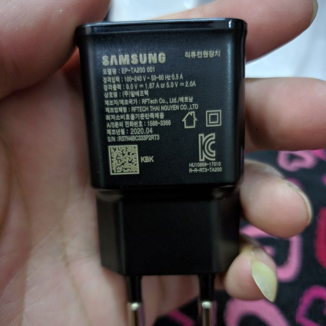 Củ sạc nhanh 2A đen samsung Hàn Quốc chính hãng