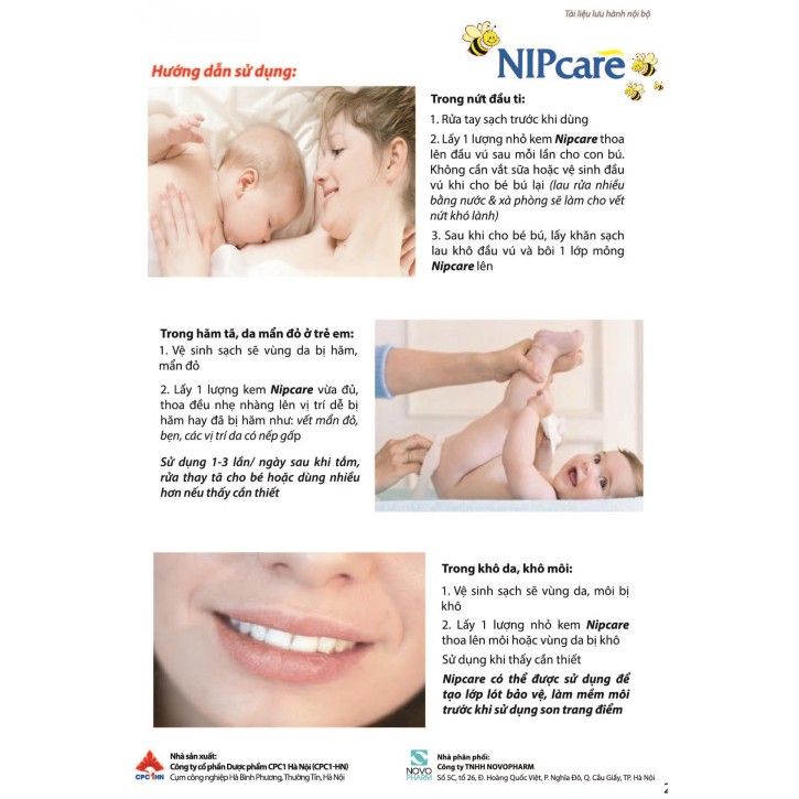 Kem trị nút mún vú, kem trị khô da, nứt nẻ cho trẻ sơ sinh và trẻ nhỏ -  NIPCARE