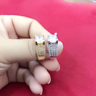 Nhẫn nữ hạt xoàn đồng non đủ màu