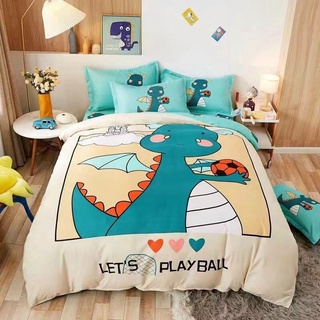 Trọn Bộ Chăn Ga Gối ( Set 4) Cotton Tina MẪU KHỦNG LONG BỰ.Siêu Cute Dễ Thương.Shopalot Shop
