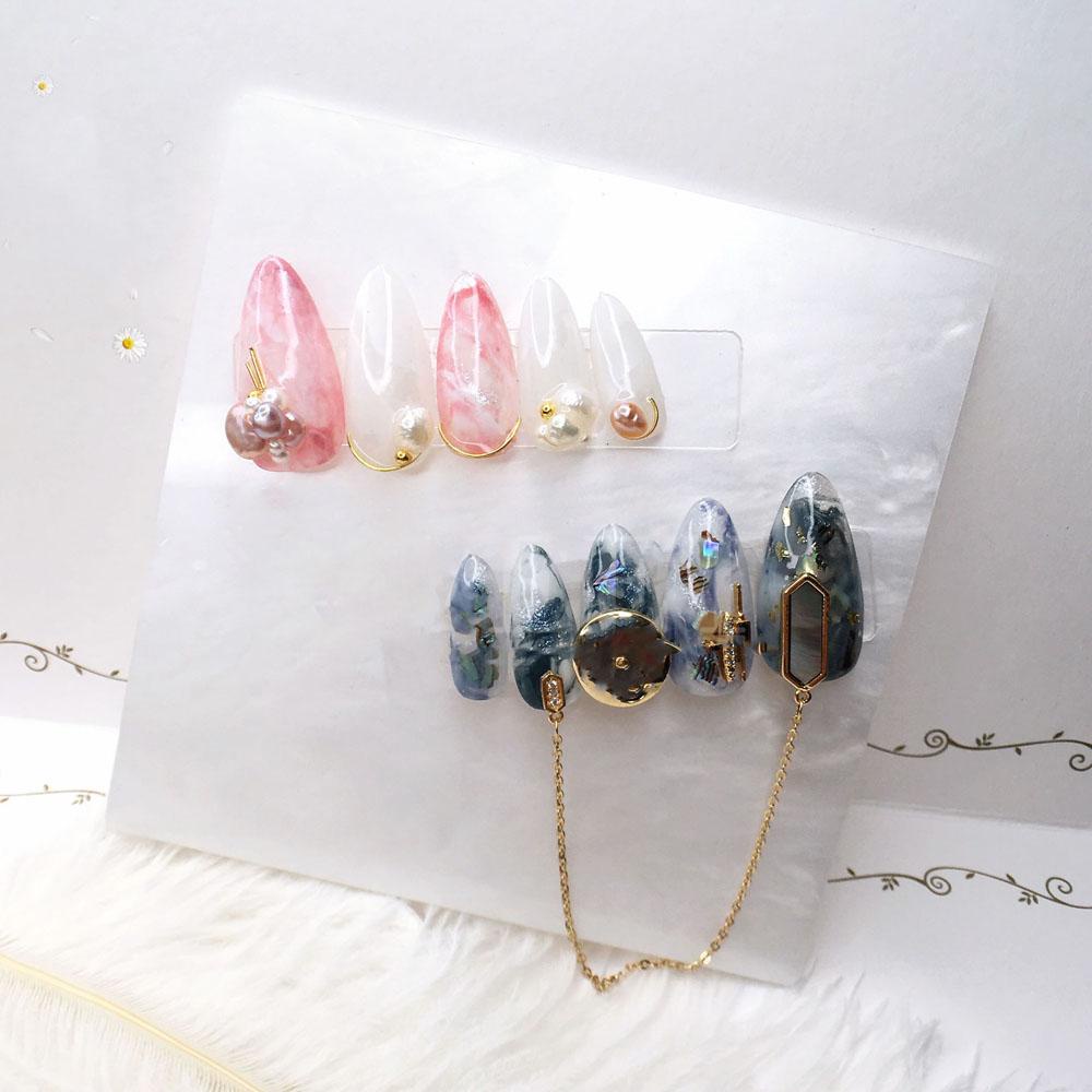 [Hàng mới về] Bảng trưng bày móng tay giả/ pha màu sơn móng tay tùy chọn kiểu dáng DIY