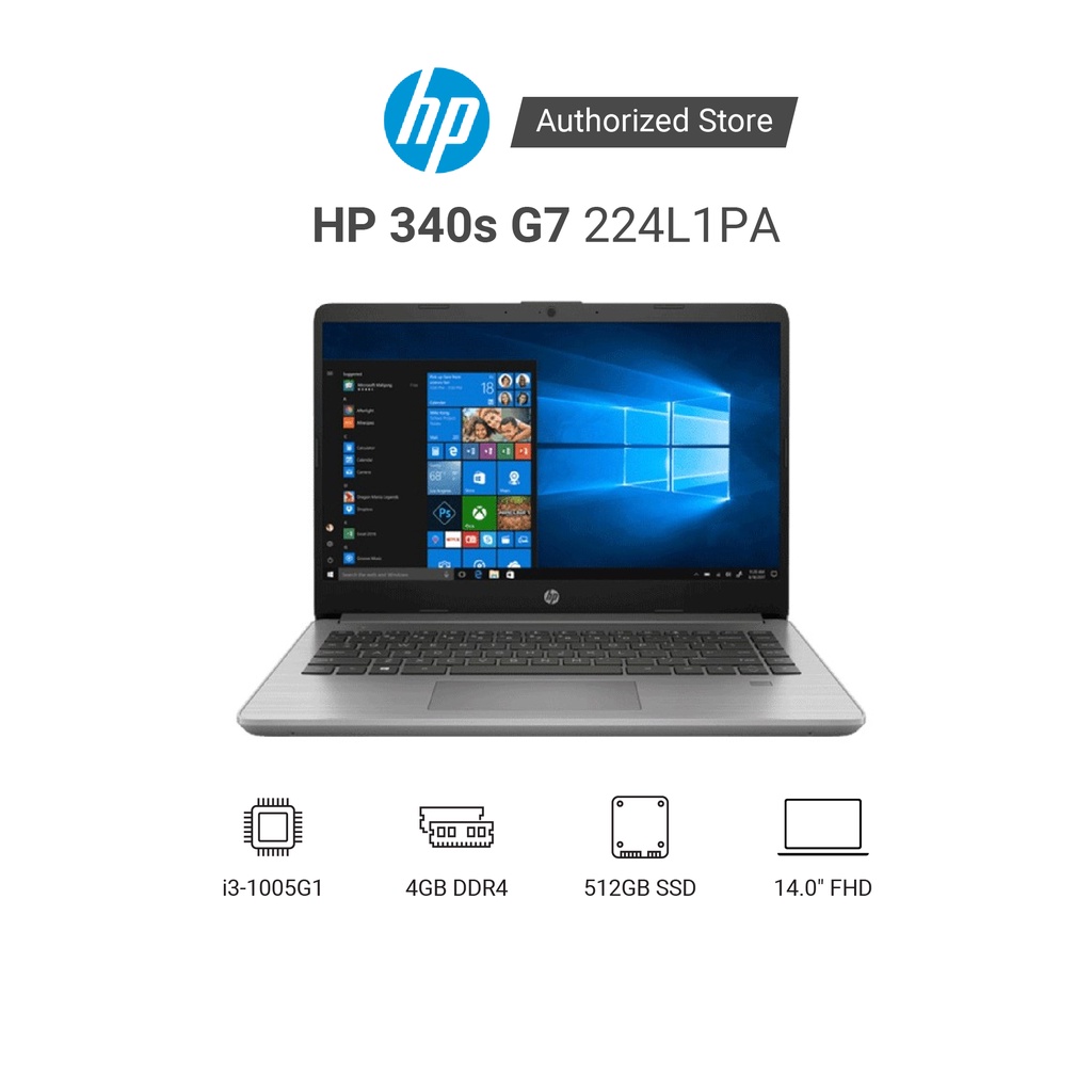 [Mã ELTECHZONE giảm 5% đơn 500K] Laptop HP 340s G7 224L1PA i3 1005G1 | 4GB RAM | 512GB SSD | 14" FHD | Win 10 | Xám
