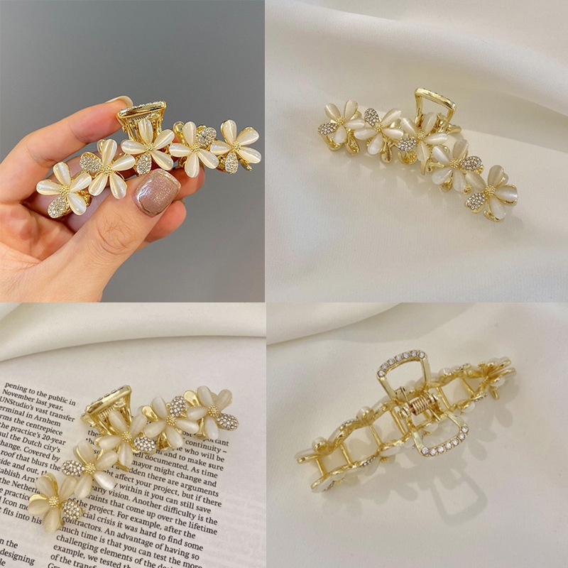 Haimeikang Kẹp tóc hình hoa đính ngọc trai nhân tạo thời trang độc đáo