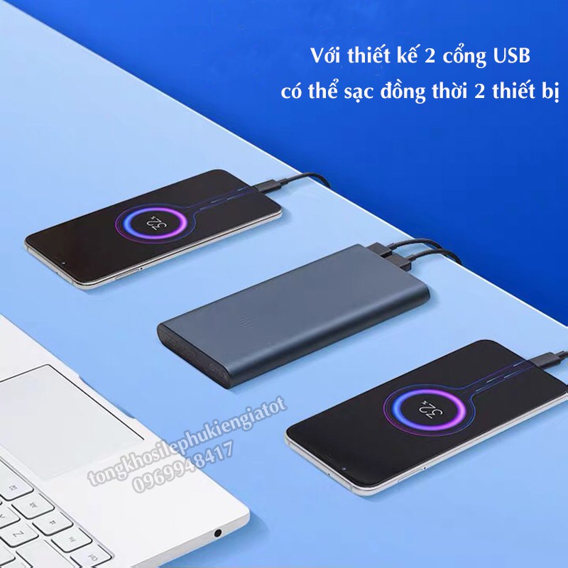 Sạc dự phòng Xiaomi 10000mAh Gen 3 Bản Sạc Nhanh 2020 – Xiaomi Mi 18W Fast Charge Power Bank chính hãng