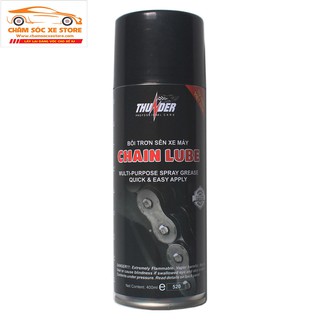 Chai xịt bôi trơn, bảo dưỡng sên xích xe máy, mô tô Thunder Chain Lube 400ml  chamsocxe