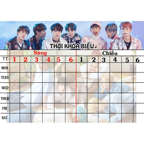THời khóa biểu BTS
