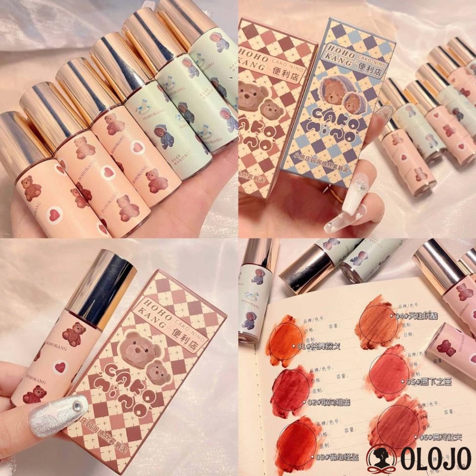 ⚜️Son Lì Hohokang Bear Mềm Mịn Không Thấm Nước Lâu Trôi Hàng Nội Địa Trung