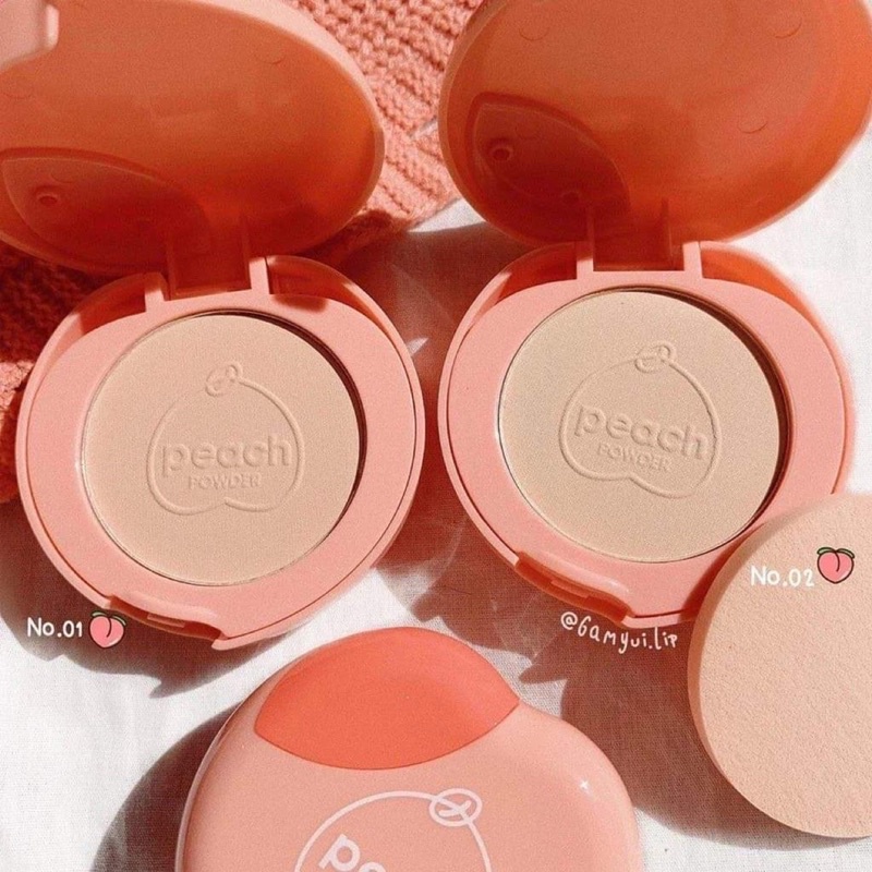 Phấn Nén Kiềm Dầu Trái Đào Kiss Beauty Giúp Da Láng Mịn Tự Nhiên