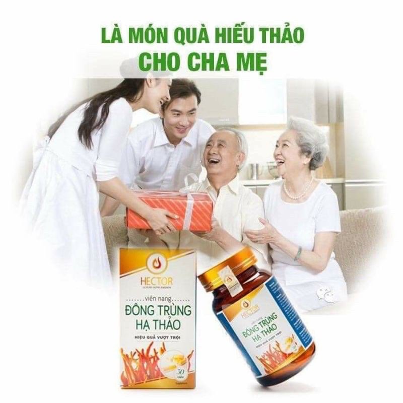 (Chính Hãng) Đông Trùng Hạ Thảo Hector 100% nguyên chất lọ 30 viên