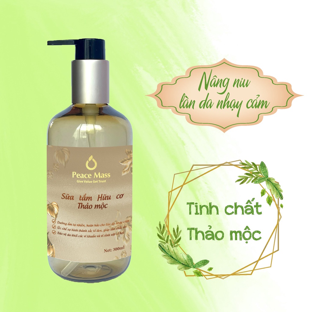 [Quà 14/2] [FREESHIP] Sữa Tắm Hữu Cơ Thảo Mộc Peace Mass 300ml