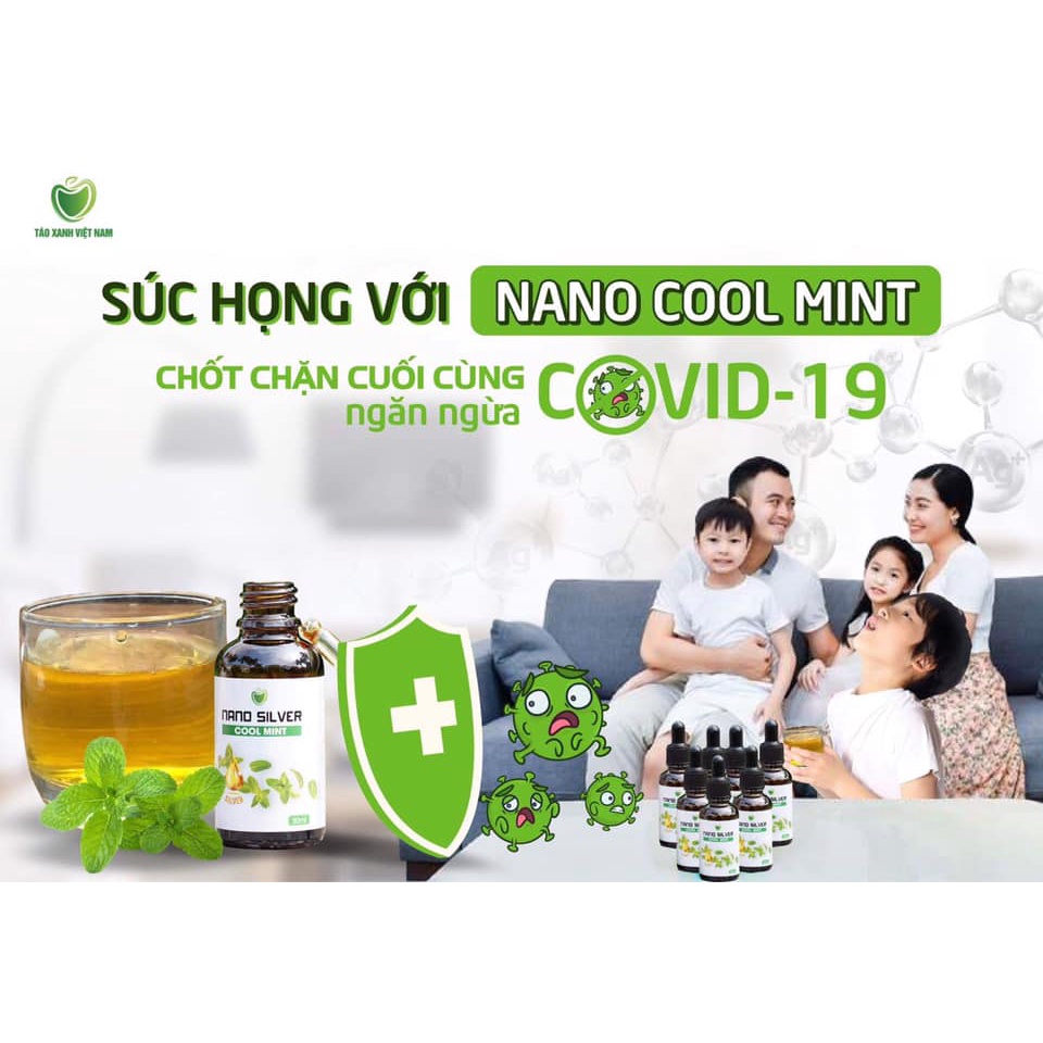 Sát Khuẩn Tai Mũi Họng Nano Bạc ❤️NANO SILVER COOL MINT ( tặng vỏ xịt 15ml )