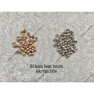 Hạt bi kim loại 3mm xâu vòng, làm trang sức handmade