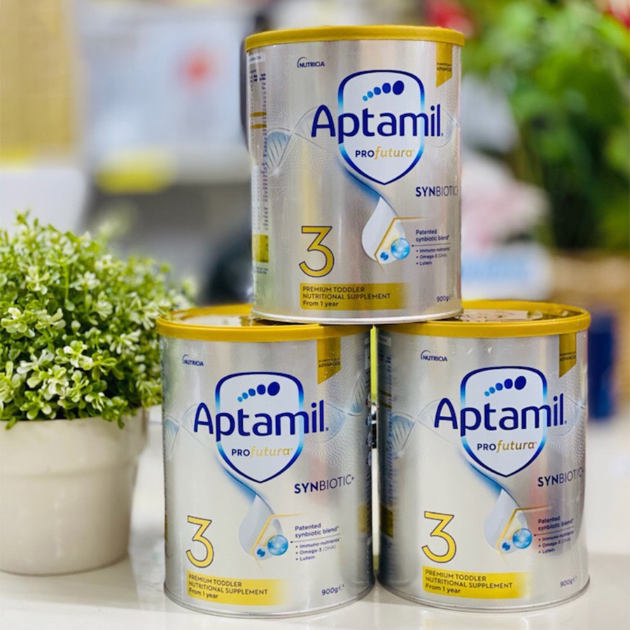 Sữa bột Aptamil Synbiotics Úc cho bé từ sơ sinh trở lên hộp 900g - Hàng ÚC