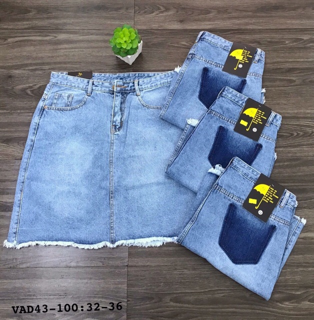 Váy jean chữ A bigsize 32-35