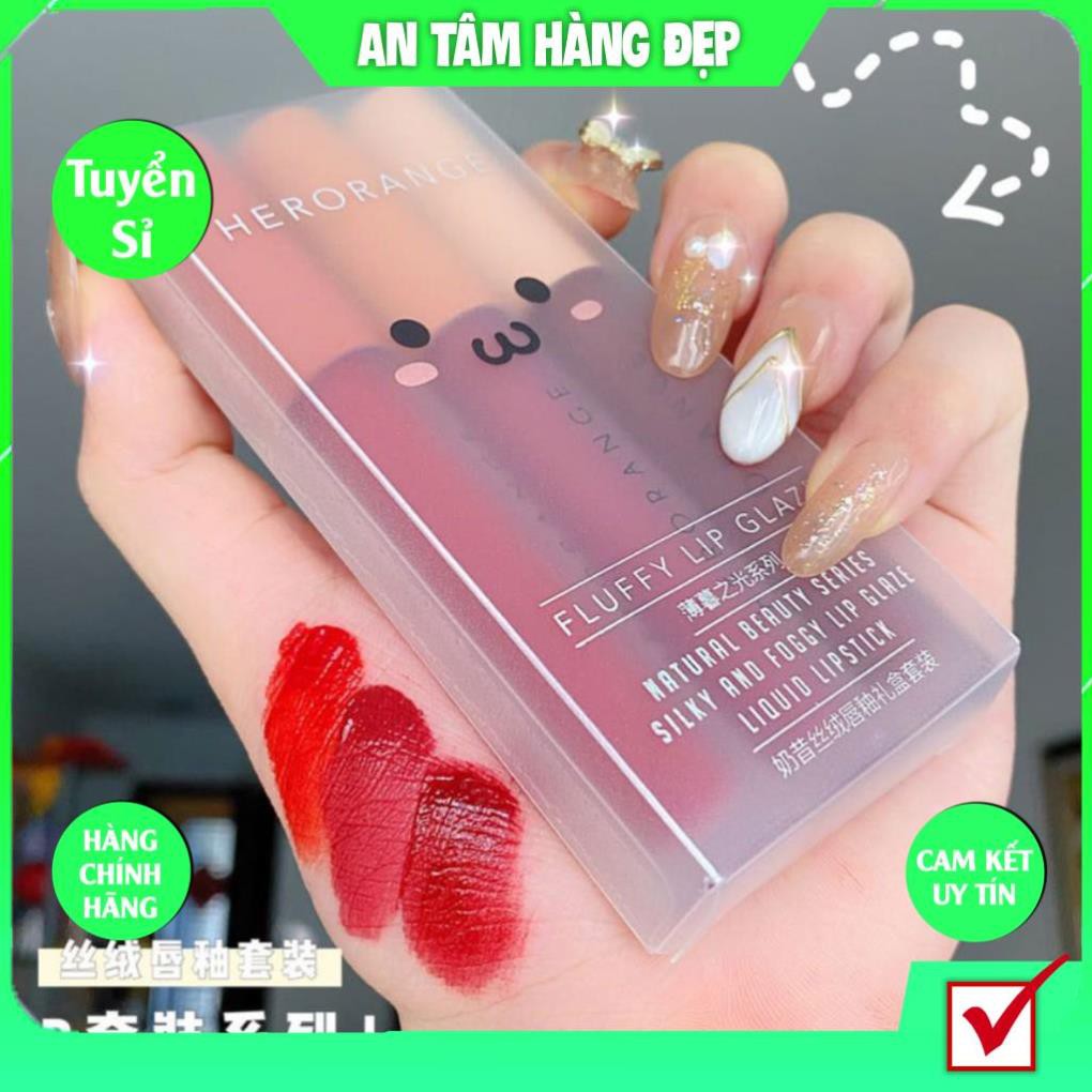 Set 3 Cây Son Kem Lì Herorange Fluffy Lip Glaze Mỹ Phẩm Nội Địa Trung KING DC Hot Xinh Xắn | BigBuy360 - bigbuy360.vn