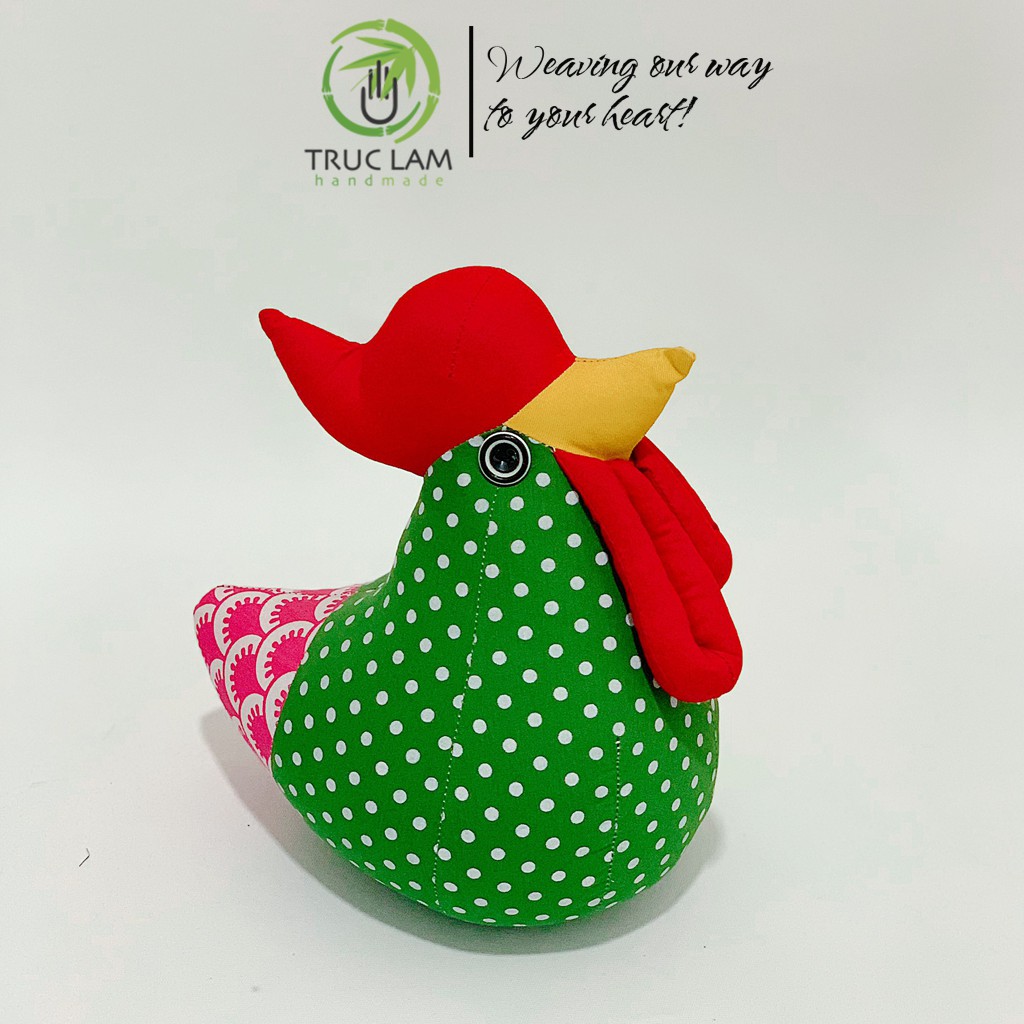 Đồ Chơi Cho Bé Thú Nhồi Bông Hình Con Gà Đuôi Nhọn Vải Hoa Bông Gòn Cao Cấp – Trúc Lâm Handmade