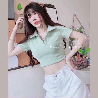 ÁO CROPTOP BẺ CỔ