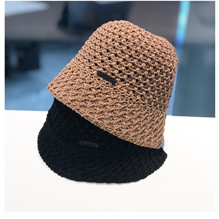 Mũ Bucket Dệt Kim Hở Lỗ Phong Cách Hàn Quốc Thời Trang Xuân Hè Cho Nữ