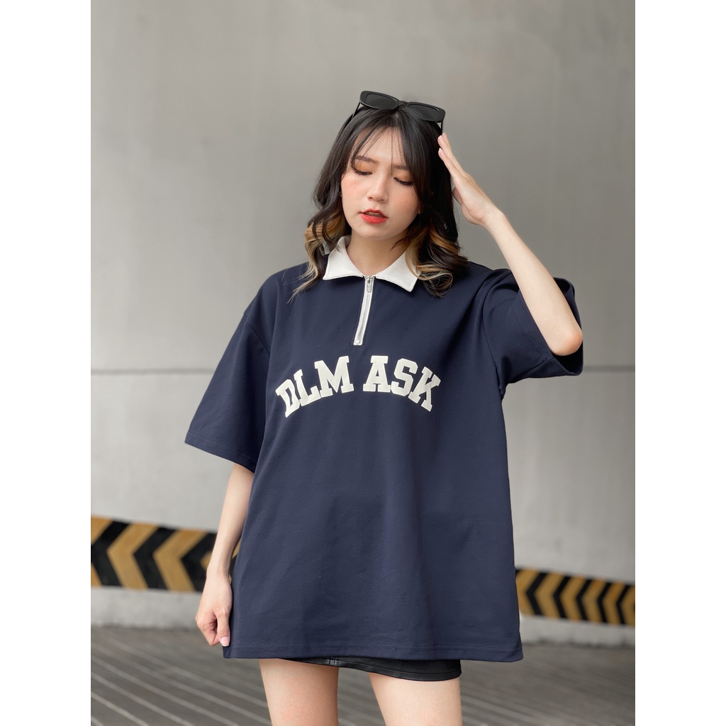 Áo thun Polo DML ASK cotton form rộng unisex nam nữ
