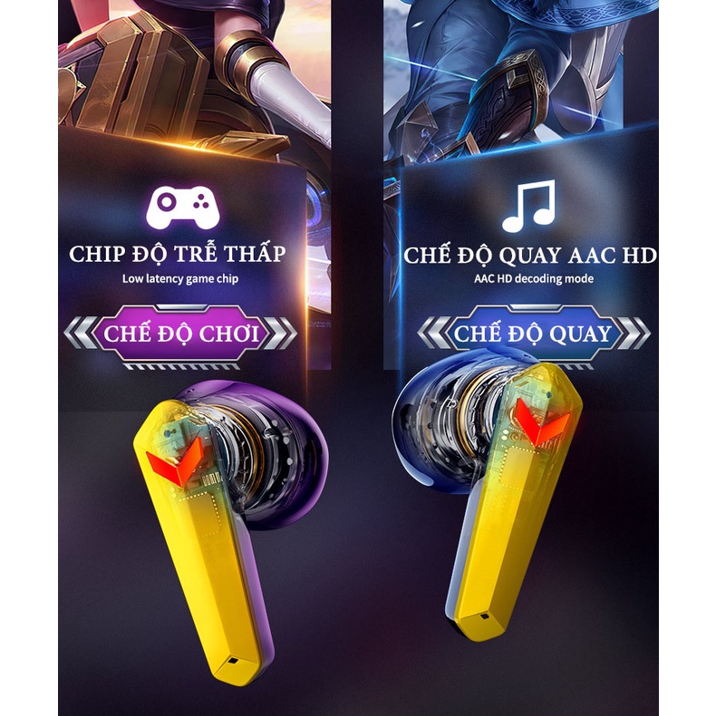 Tai Nghe Gaming Bluetooth 5.3 JX-20 TWS Tai Nghe Chơi Game Không Dây Có Mic Tai Nghe Nhét Tai Siêu Xe - Độ Trễ Cực Thấp