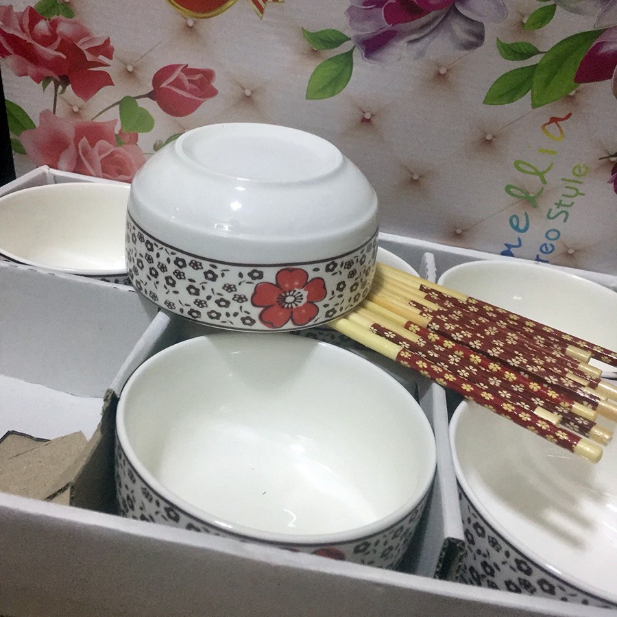 [Nhật] Bộ 6 chén đũa sứ cao cấp - Chén ăn cơm | BigBuy360 - bigbuy360.vn