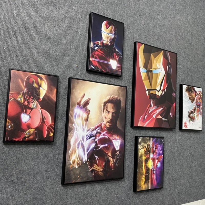 Bộ 6 Tranh Iron Man Siêu Đẹp, Có Khung Composite, Tặng Đinh Treo Tranh | BigBuy360 - bigbuy360.vn