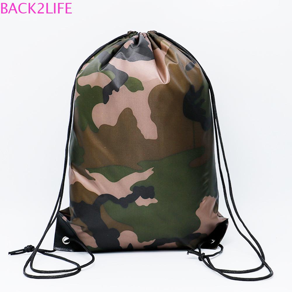 Back2lilife Túi Đựng Giày Tập Gym / Đồ Dùng Vải Oxford Dày Dặn Họa Tiết Rằn Ri Phối Dây Rú