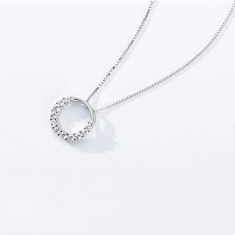 Vòng Cổ Nữ Kiểu Dáng Tinh Tế Đính Đá Mạ Bạc