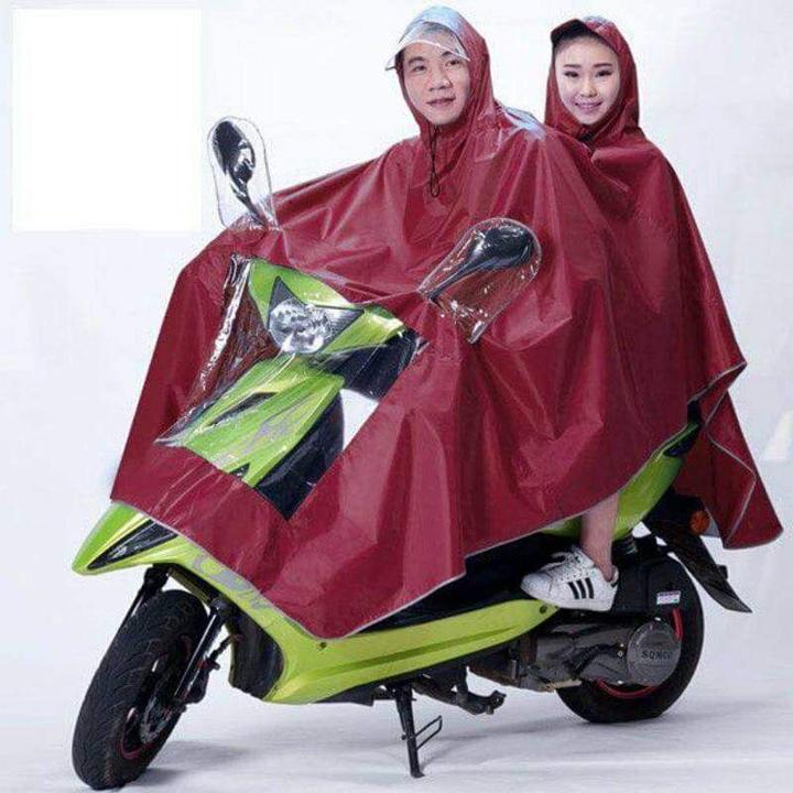 Áo Đi Mưa Áo Mưa cánh dơi vải dù Nam Nữ 1 đầu 2 đầu ( 1 Người 2 người ) Phản Quang Xẻ Tà Đi xe máy có kính trong suốt