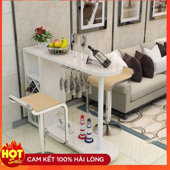 Quầy bar mini gỗ giá đỡ Inox có khay để ly dễ lau chùi vật liệu dày cực sang trọng tạo phong cách cho ngôi nhà của bạn