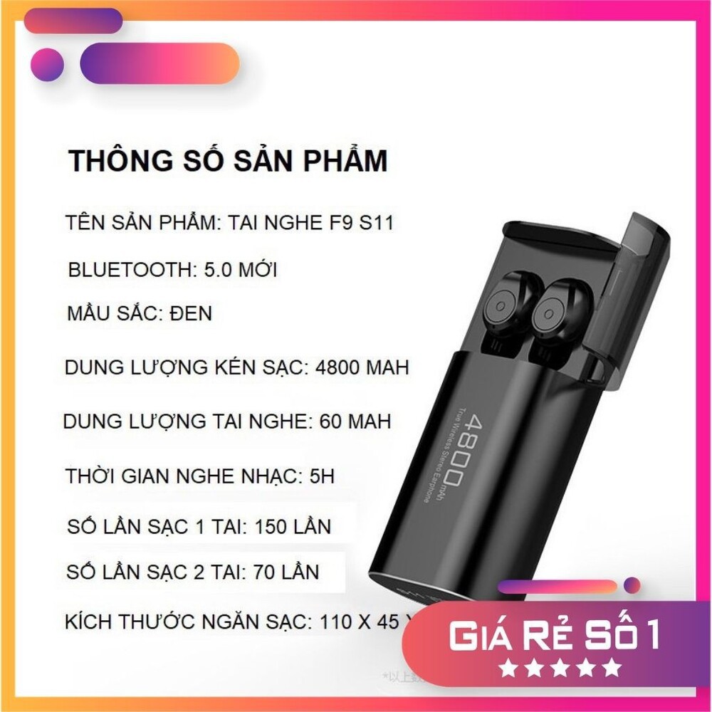 Tai Nghe Bluetooth True Wirelees Amoi F9-S11 Cảm Ứng Vân Tay, Bluetooth 5.0 Cảm Ứng Tự Động Kết Nối, Kiêm Sạc Dự Phòng | BigBuy360 - bigbuy360.vn