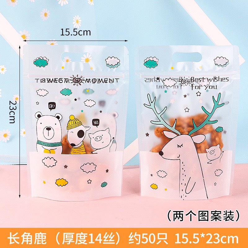 Túi zip đủ mẫu họa tiết size 15.5*23cm - Set 48-50c P2