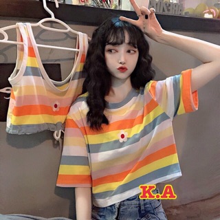 Sét áo kẻ hoa cúc KA57 (hai áo)