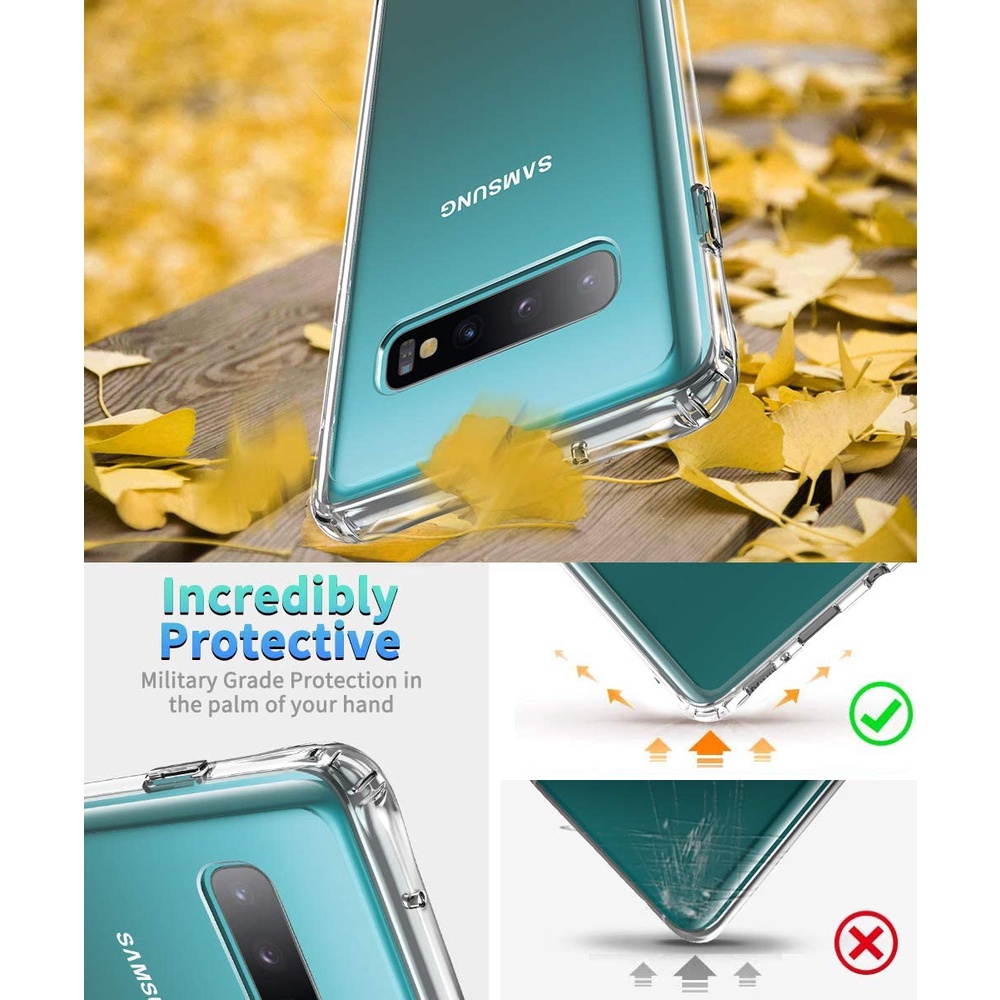 Ốp điện thoại silicone trong suốt chống sốc cho Samsung Galaxy ss S23 Ultra S21 FE S22 S20 S10 Lite S9 S8 S10E S7 Edge S20+ S10+ S9+ S8+ 5G