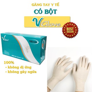Găng tay y tế có bột VGLOVE - Cao su thiên nhiên tiệt trùng - 1 chiếc
