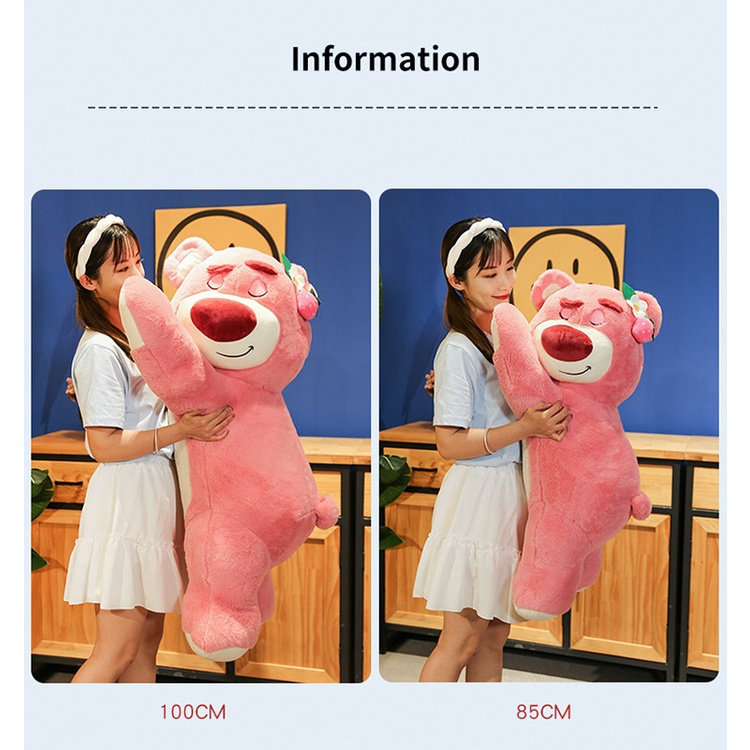 Gấu Nhồi Bông Hình Trái Dâu Tây Cỡ Lớn Siêu Mềm Mại Dễ Thương losto