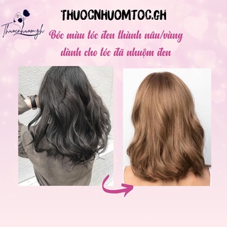 Thuốc nhuộm bóc đen khử màu nhuộm đen ra nền tóc nâu/vàng, thuốc nhuộm tóc kèm trợ nhuộm Thuocnhuomtoc.gh