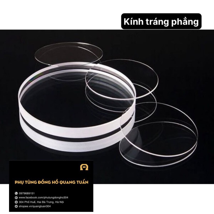 Mặt kính đồng hồ tráng Sapphire đủ size phẳng và cong