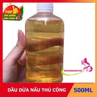 500ml dầu dừa nấu thủ công nguyên chất handmade