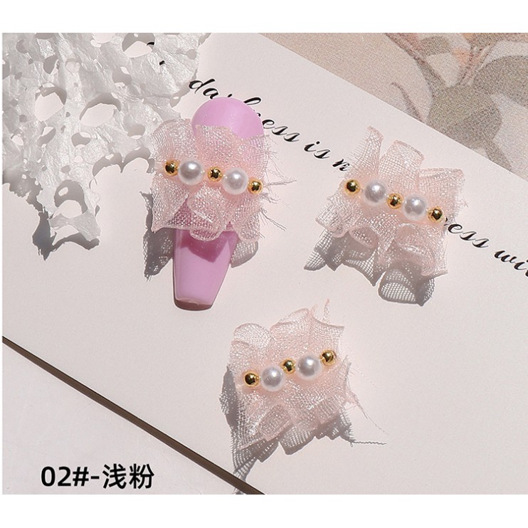 Charm nơ nhún trang trí nail