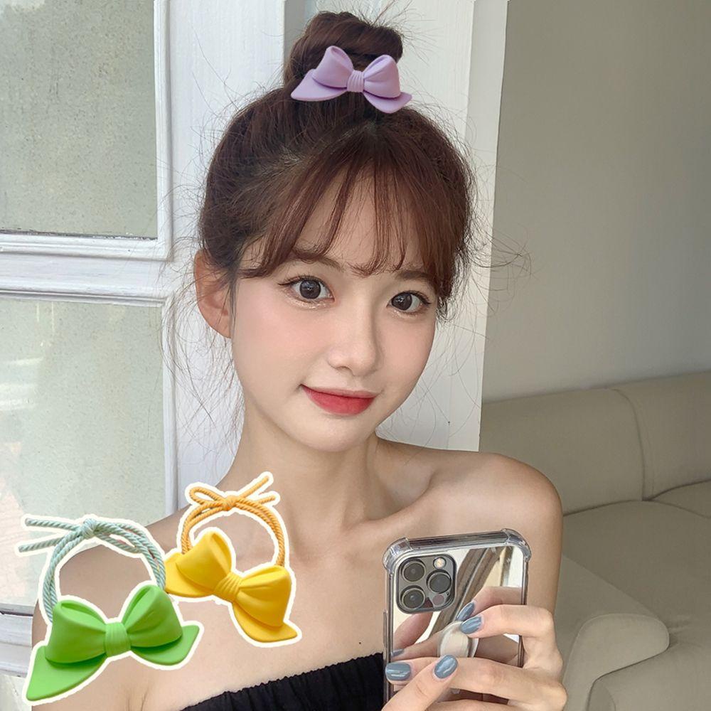 Dây Buộc Tóc Co Giãn Đính Nơ Phong Cách Hàn Quốc Dễ Thương WMES15H