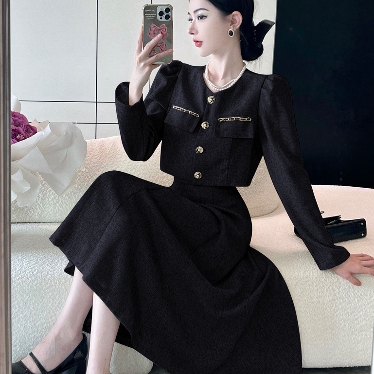 [ORDER] Set Áo Váy Dạ Dáng Dài Mùa Hè Siêu Sang Chảnh có ảnh thật AC037
