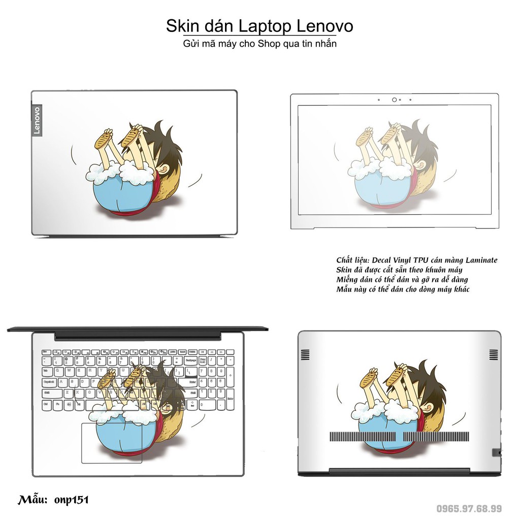 Skin dán Laptop Lenovo in hình One Piece nhiều mẫu 19 (inbox mã máy cho Shop)