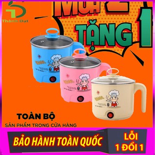 Ca Nấu Mì, Nấu Lẩu Mini Siêu Tốc 2 Lớp Tiện Dụng Tặng Khay Luộc Trứng - Lỗi 1 đổi 1