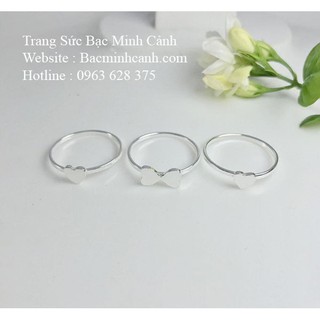 Bộ 3 Chiếc Nhẫn Bạc Ghép Cỏ 4 Lá - Bạc Minh Cảnh