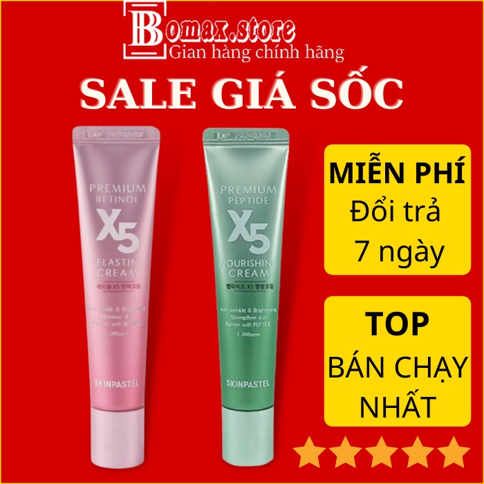 Kem Trẻ Hoá Da Retinol X5 Elastin 0,1% Cream Skinpastel 30ml - Premium Peptide Hàn Quốc Dưỡng Chống Lão Hóa,Chống Nhăn