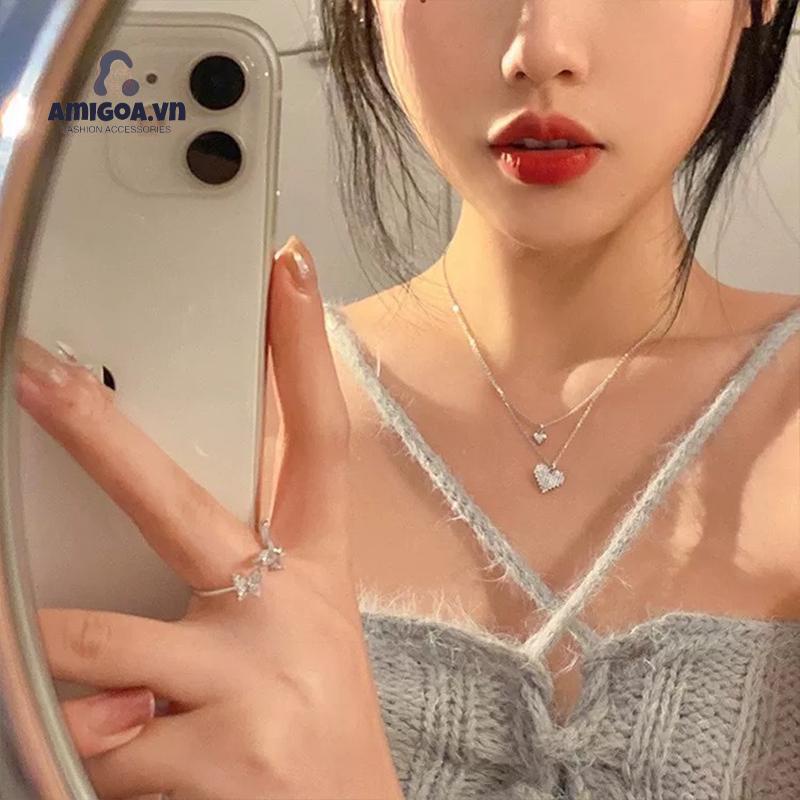 ✨✨Vòng cổ Hai Lớp Hình Trái Tim Nhỏ Xinh Xắn Sang Trọng Dành Cho Nữ