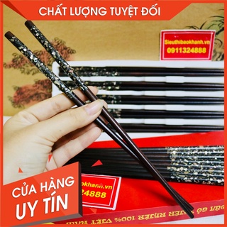 -Đồ thờ cúng-Bộ đũa khảm xà cừ gỗ mun