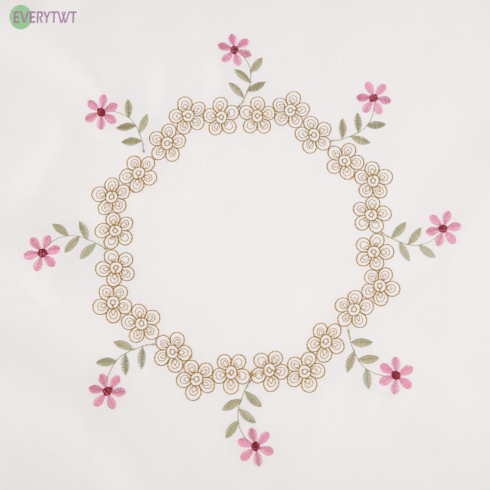 Tấm khăn trải bàn hình tròn trang trí tiệc họa tiết hoa sang trọng