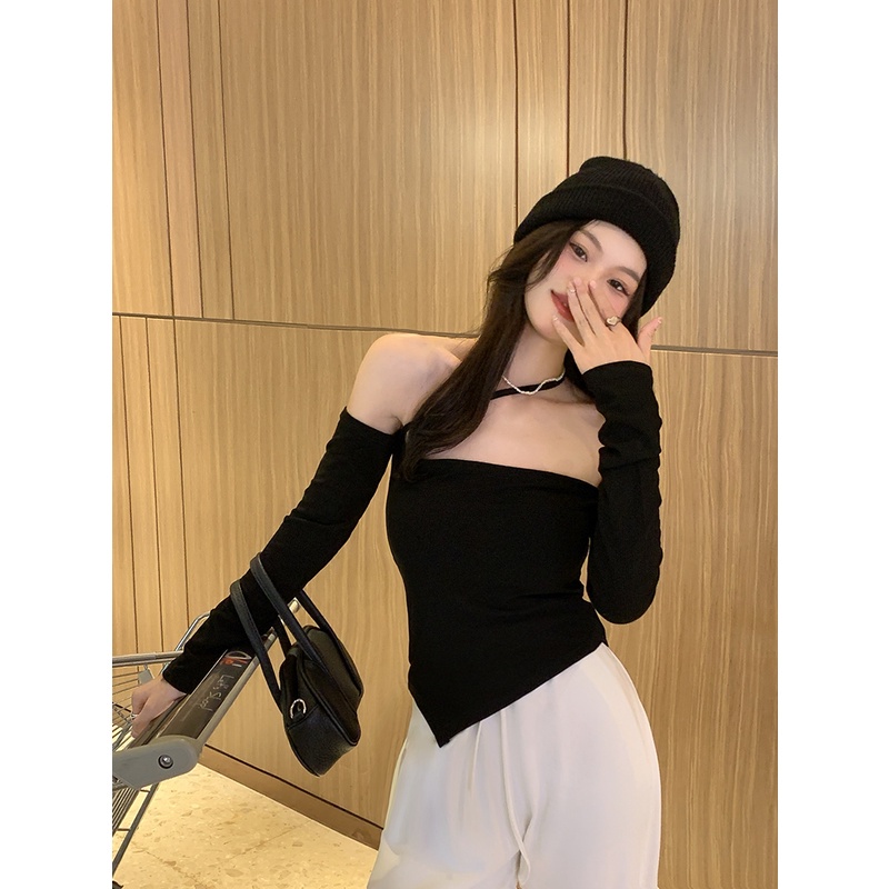 Áo thun COZOK trễ vai tay dài thiết kế quyến rũ cho phái nữ